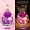Gifts for Women Preserved Rose Forever Flower in Glass Angel Figurines Fresh Flowers for Delivery Prime Mothers Day Birthday Gifts for Mom Real Purple Roses for Grandma Sister Wife Her Daughter